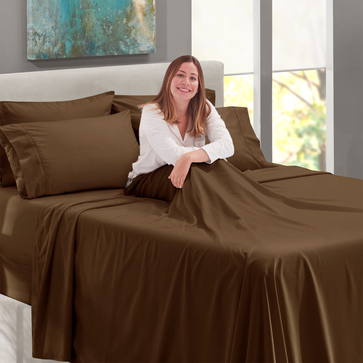 BELEM CLASSIC LUXURY BED SHEET SET | FRIAR BROWN