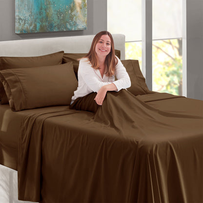 BELEM CLASSIC LUXURY BED SHEET SET | FRIAR BROWN