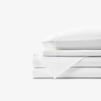 BELEM CLASSIC WHITE LUXURY PERCALE BED SHEET SET