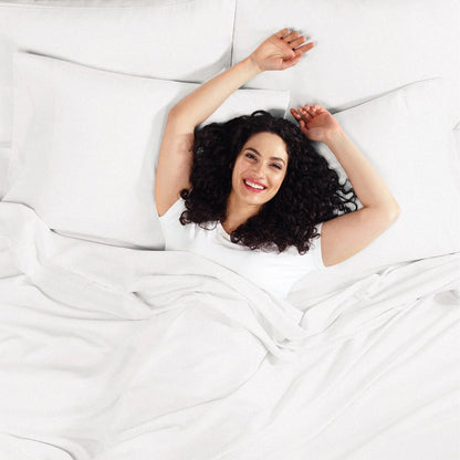 BELEM CLASSIC WHITE LUXURY PERCALE BED SHEET SET