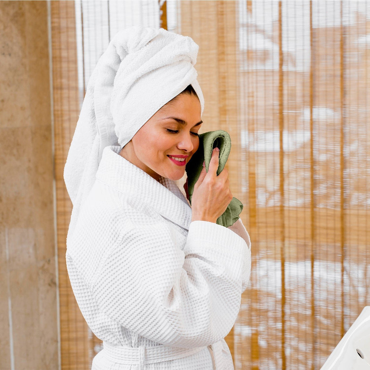 BELEM 6 PCS HAND TOWEL | DYED SAGE GREEN