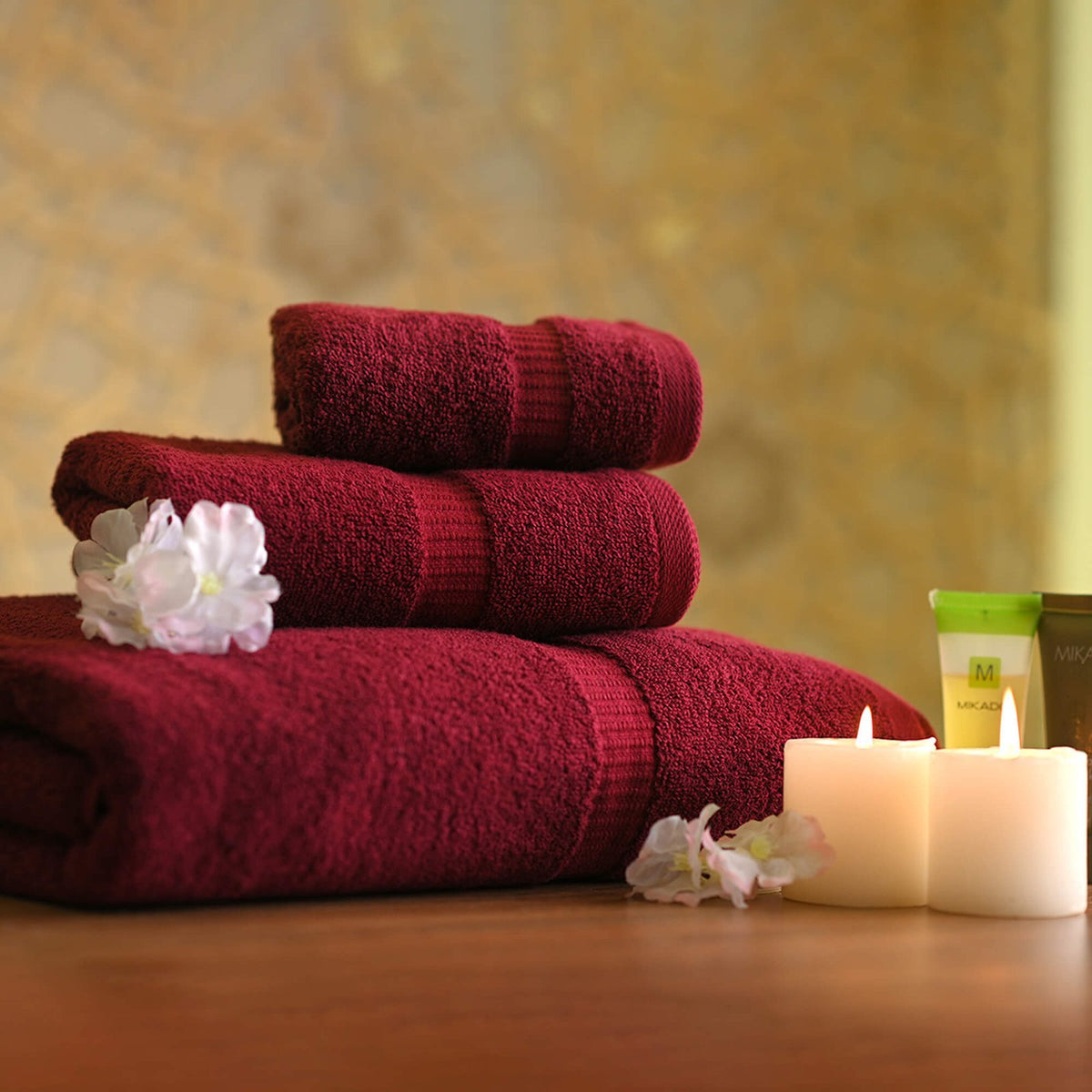BELEM 8 PCS TOWELS SETS | COTTON CHERRY COLA