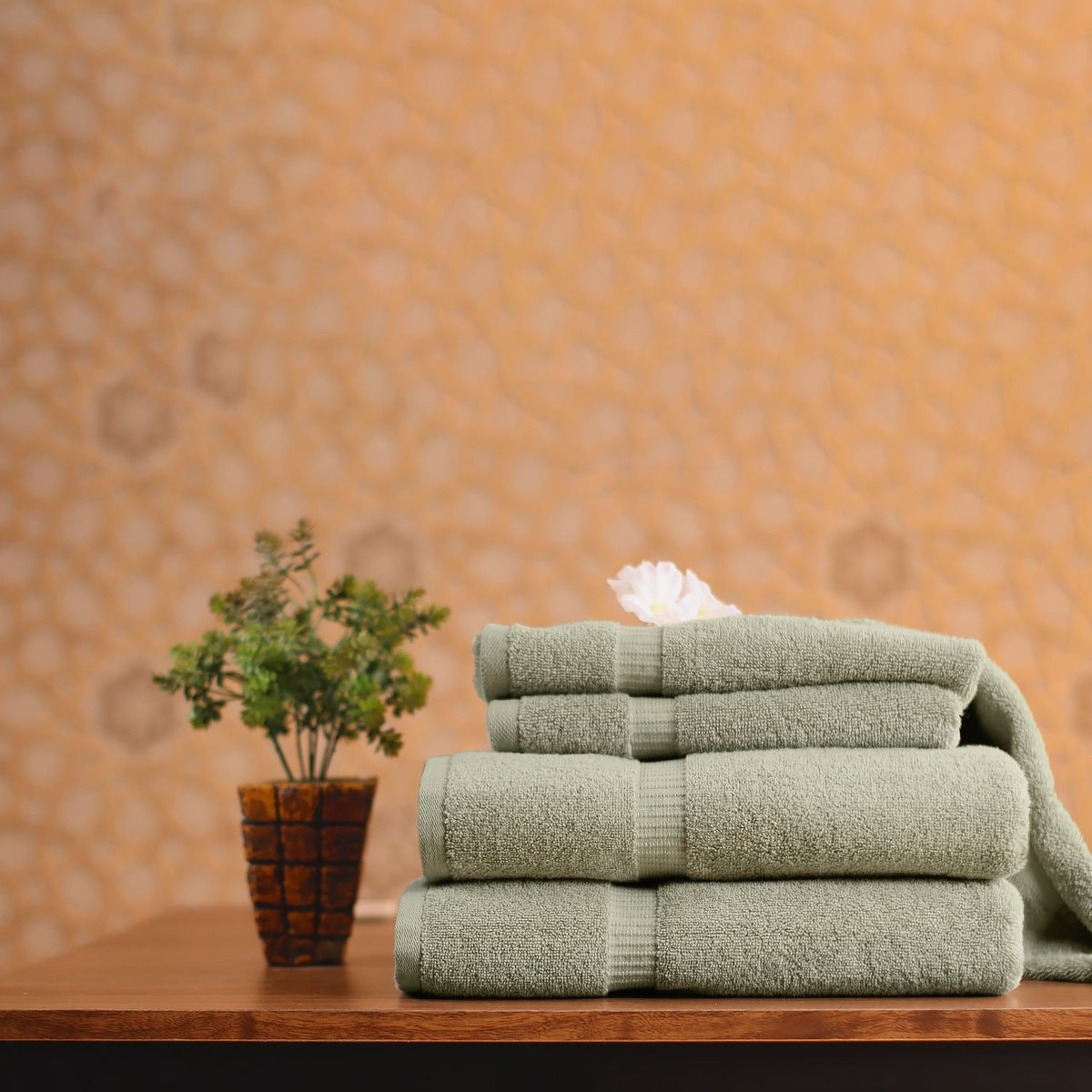 BELEM 8 PCS TOWELS SETS | COTTON SAGE GREEN