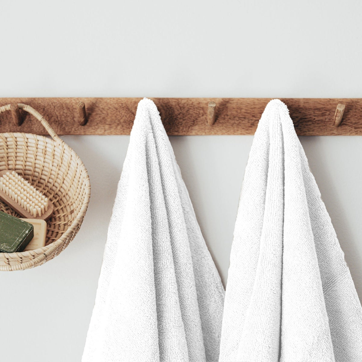 WHITE SPA TOWELS - BELEM 30X56 - PACK OF 2 - 100% COMBED COTTON