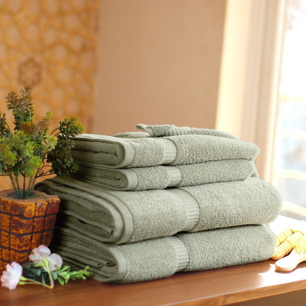 BELEM 8 PCS TOWELS SETS | COTTON SAGE GREEN