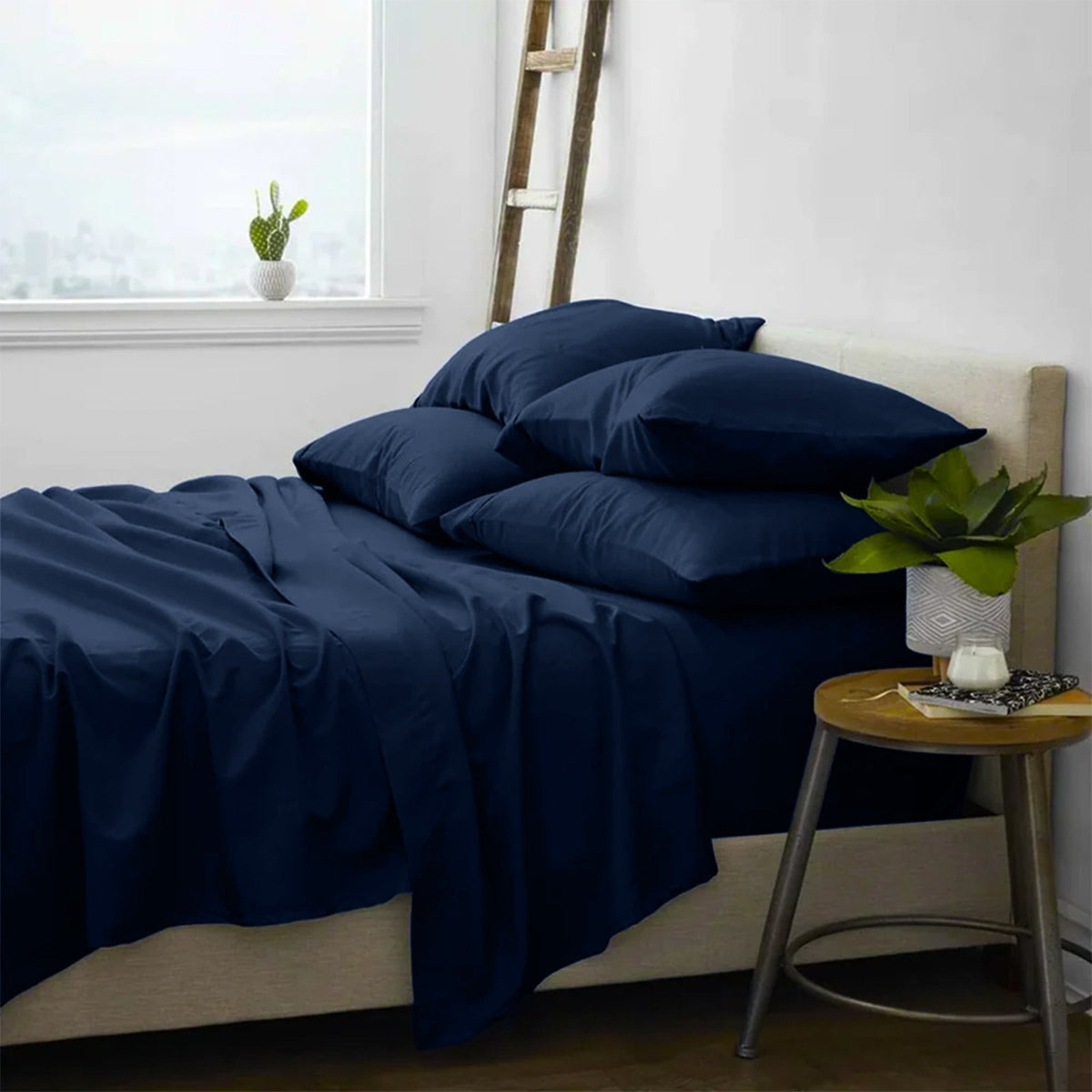 BELEM LUXURY BED SHEET SET | NAVY BLUE