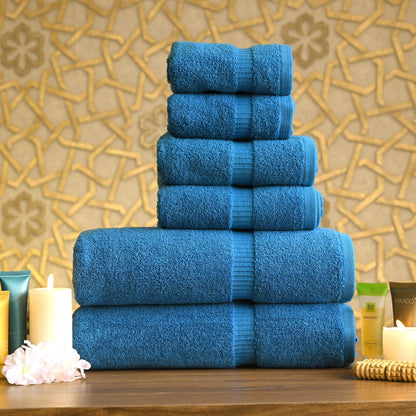 BELEM 8 PCS TOWELS SETS | COTTON EVENING BLUE