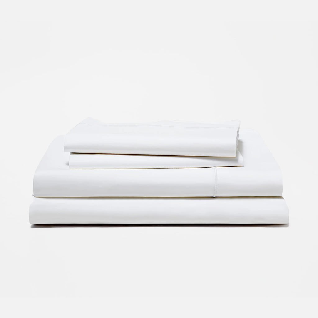 BELEM CLASSIC WHITE LUXURY PERCALE BED SHEET SET
