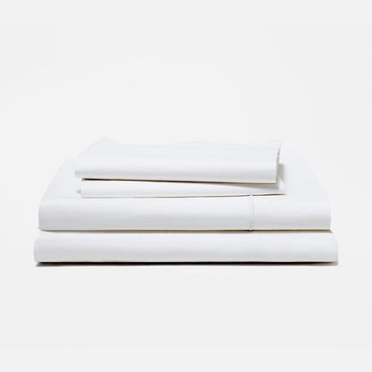 BELEM CLASSIC WHITE LUXURY PERCALE BED SHEET SET