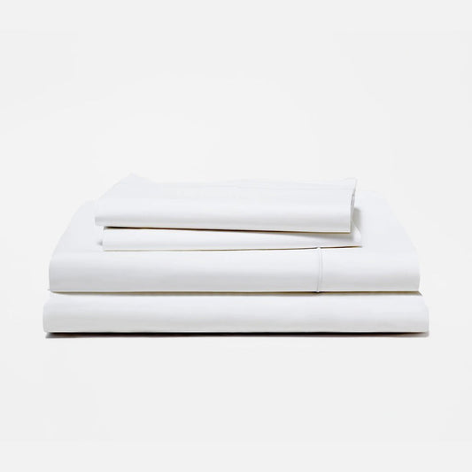 BELEM CLASSIC WHITE LUXURY PERCALE BED SHEET SET
