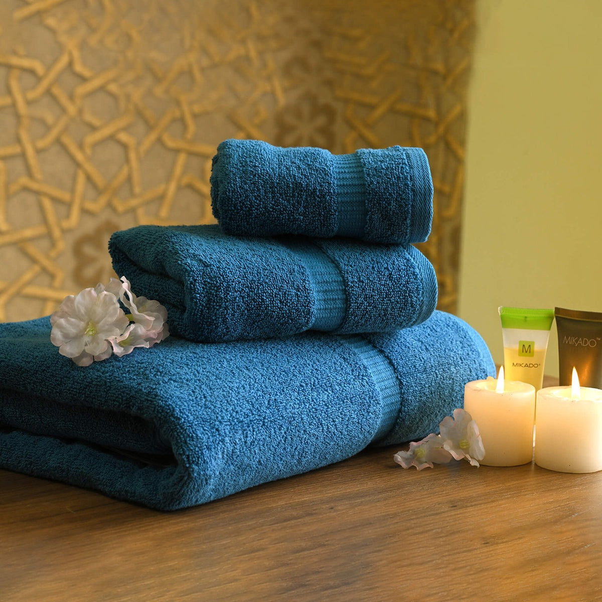BELEM 8 PCS TOWELS SETS | COTTON EVENING BLUE