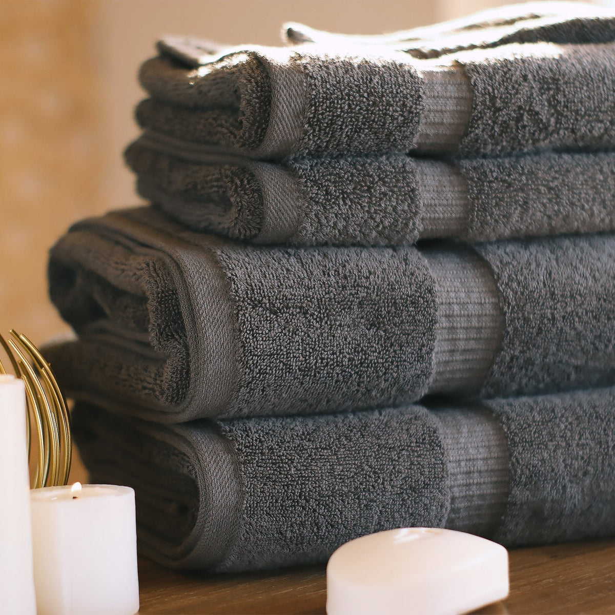BELEM 8 PCS TOWELS SETS | COTTON CASTLEROCK GREY