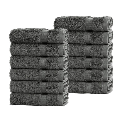 BELEM 12 PCS WASH CLOTH | COTTON CASTLE ROCK GREY