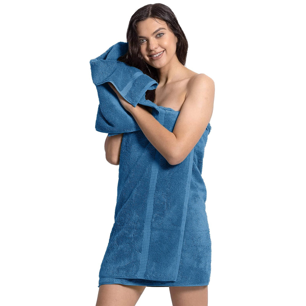 BELEM 8 PCS TOWELS SETS | COTTON EVENING BLUE