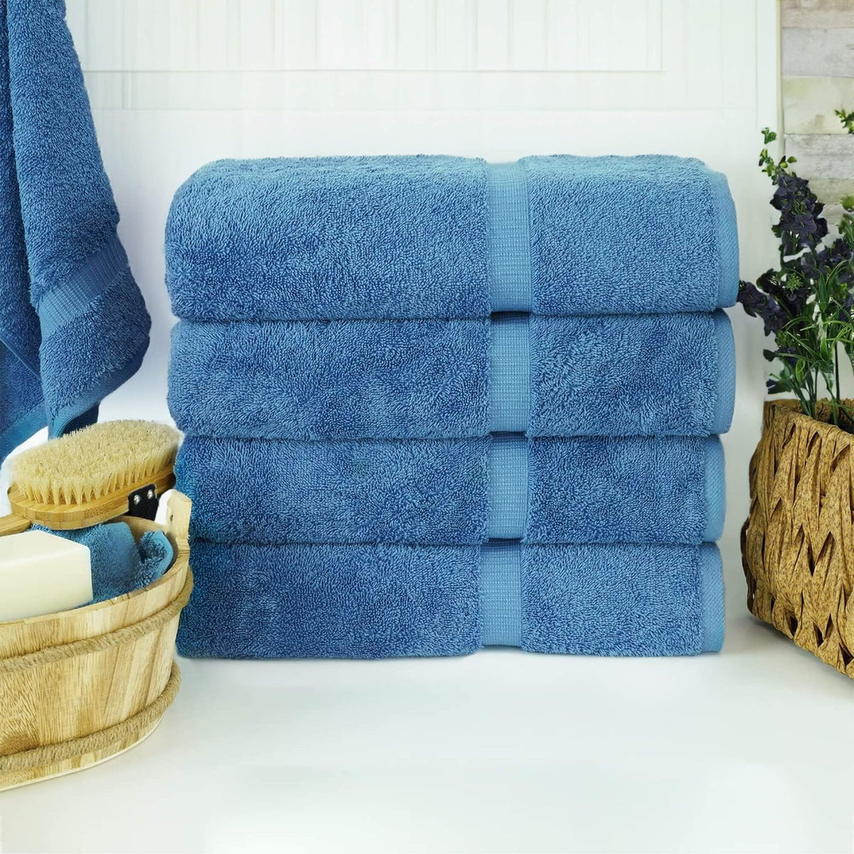 BELEM 04 PCS BATH TOWEL | COTTON EVENING BLUE