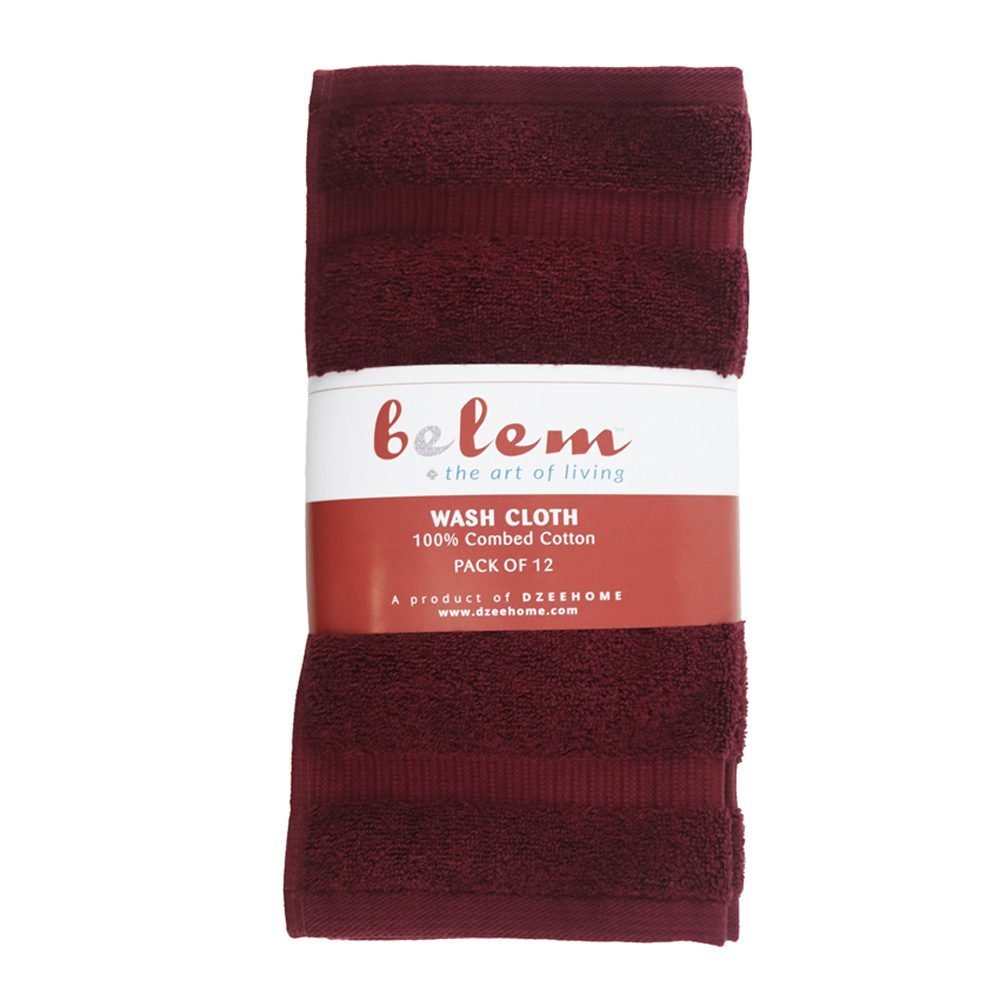 BELEM 12 PCS WASH CLOTH | COTTON CHERRY COLA