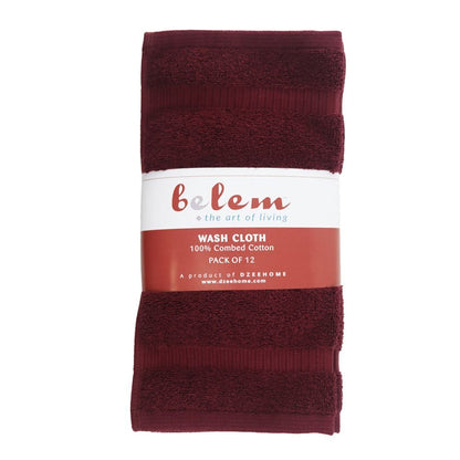 BELEM 12 PCS WASH CLOTH | COTTON CHERRY COLA