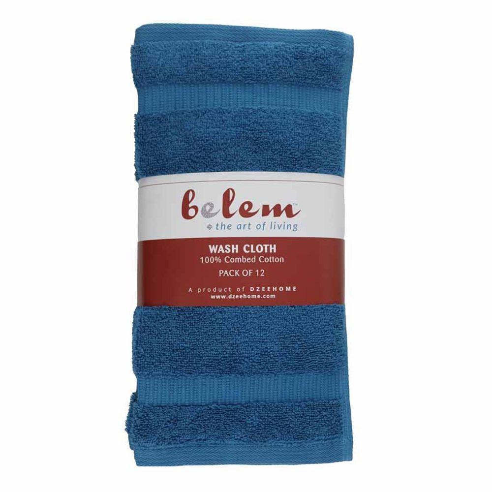 BELEM 12 PCS WASH CLOTH | COTTON EVENING BLUE
