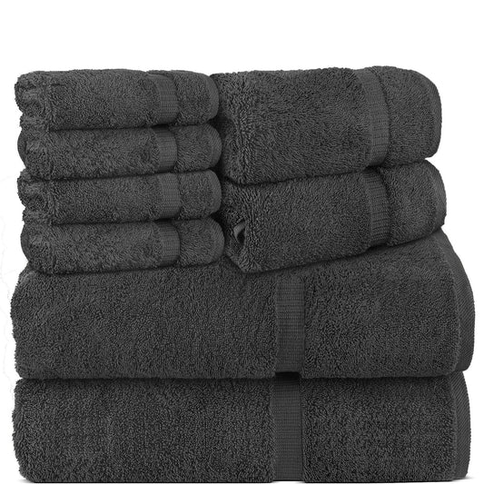 BELEM 8 PCS TOWELS SETS | COTTON CASTLEROCK GREY