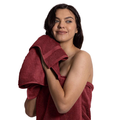 BELEM 6 PCS HAND TOWEL | COTTON CHERRY COLA | BURGUNDY