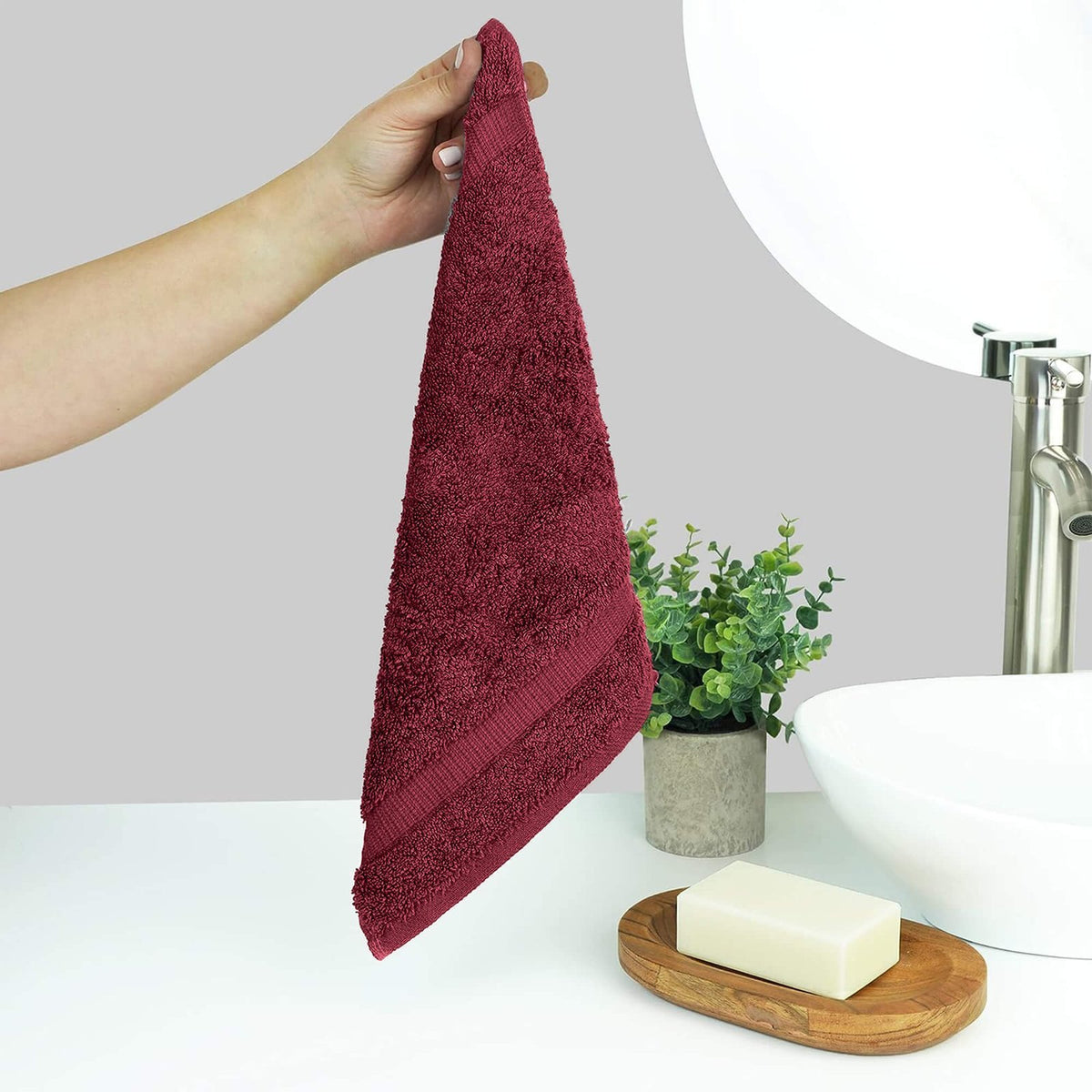 BELEM 6 PCS HAND TOWEL | COTTON CHERRY COLA | BURGUNDY