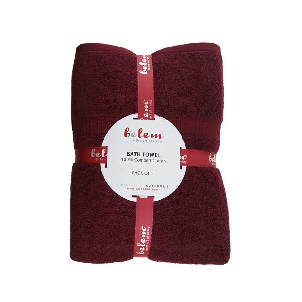 BELEM 04 PCS BATH TOWEL | COTTON CHERRY COLA