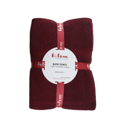BELEM 04 PCS BATH TOWEL | COTTON CHERRY COLA