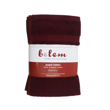 BELEM 6 PCS HAND TOWEL | COTTON CHERRY COLA | BURGUNDY