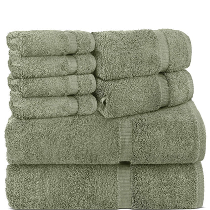 BELEM 8 PCS TOWELS SETS | COTTON SAGE GREEN