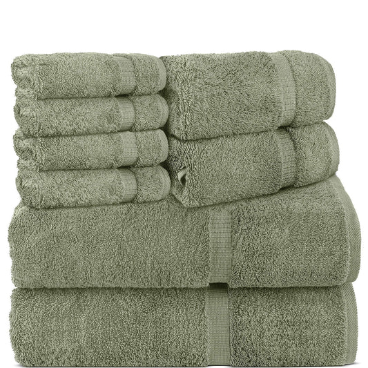 BELEM 8 PCS TOWELS SETS | COTTON SAGE GREEN