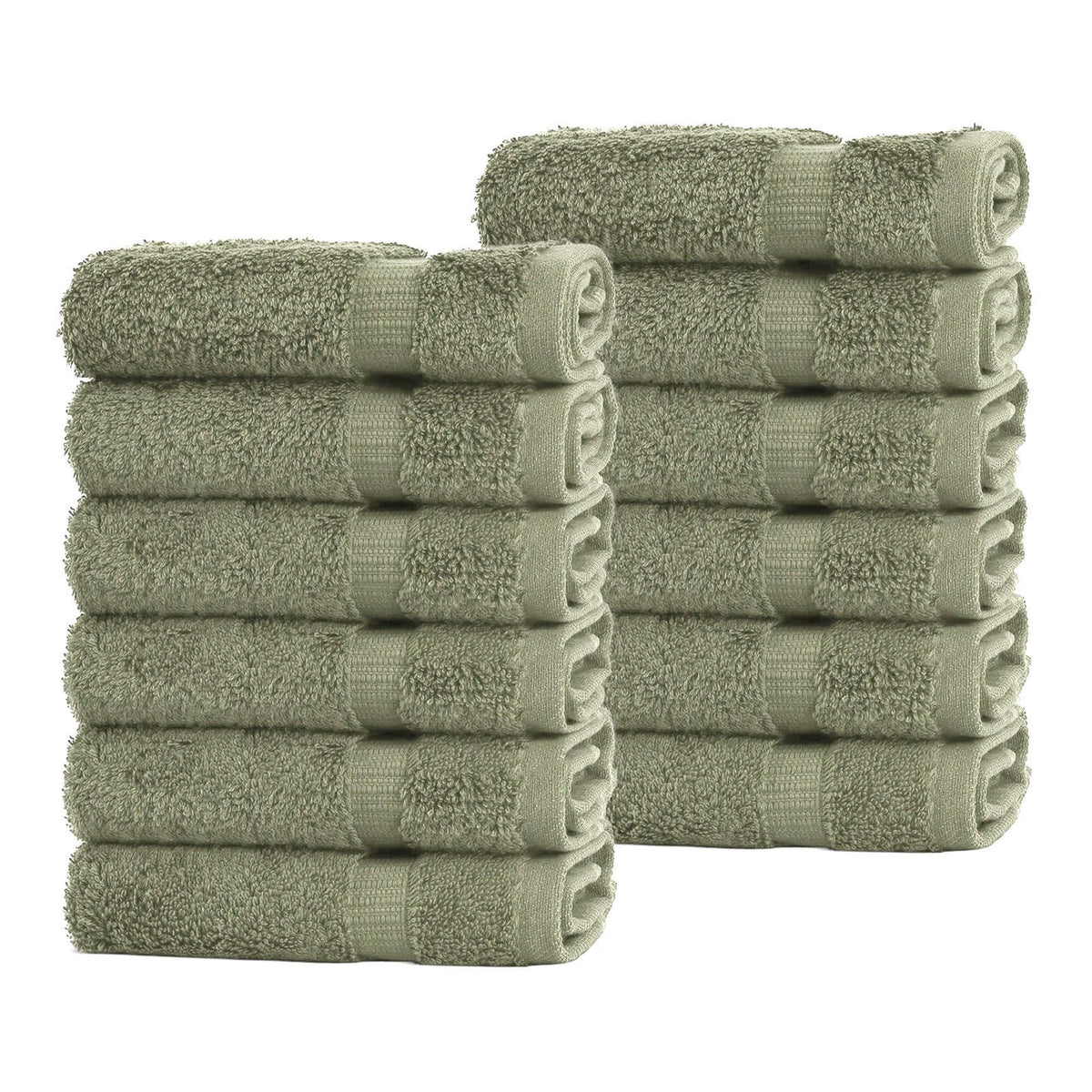 BELEM 12 PCS WASH CLOTH | COTTON SAGE GREEN