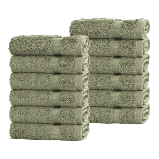 BELEM 12 PCS WASH CLOTH | COTTON SAGE GREEN
