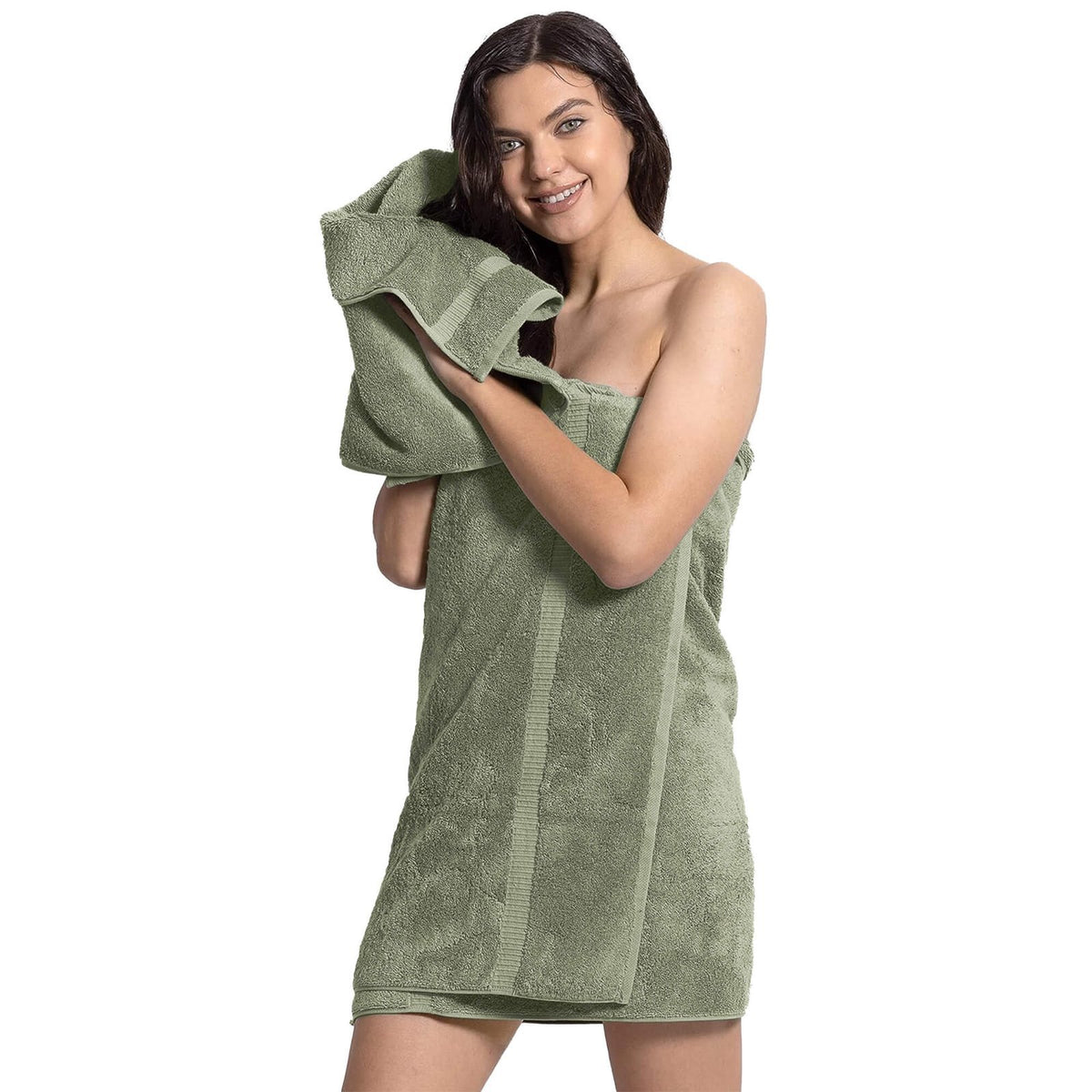 BELEM 8 PCS TOWELS SETS | COTTON SAGE GREEN