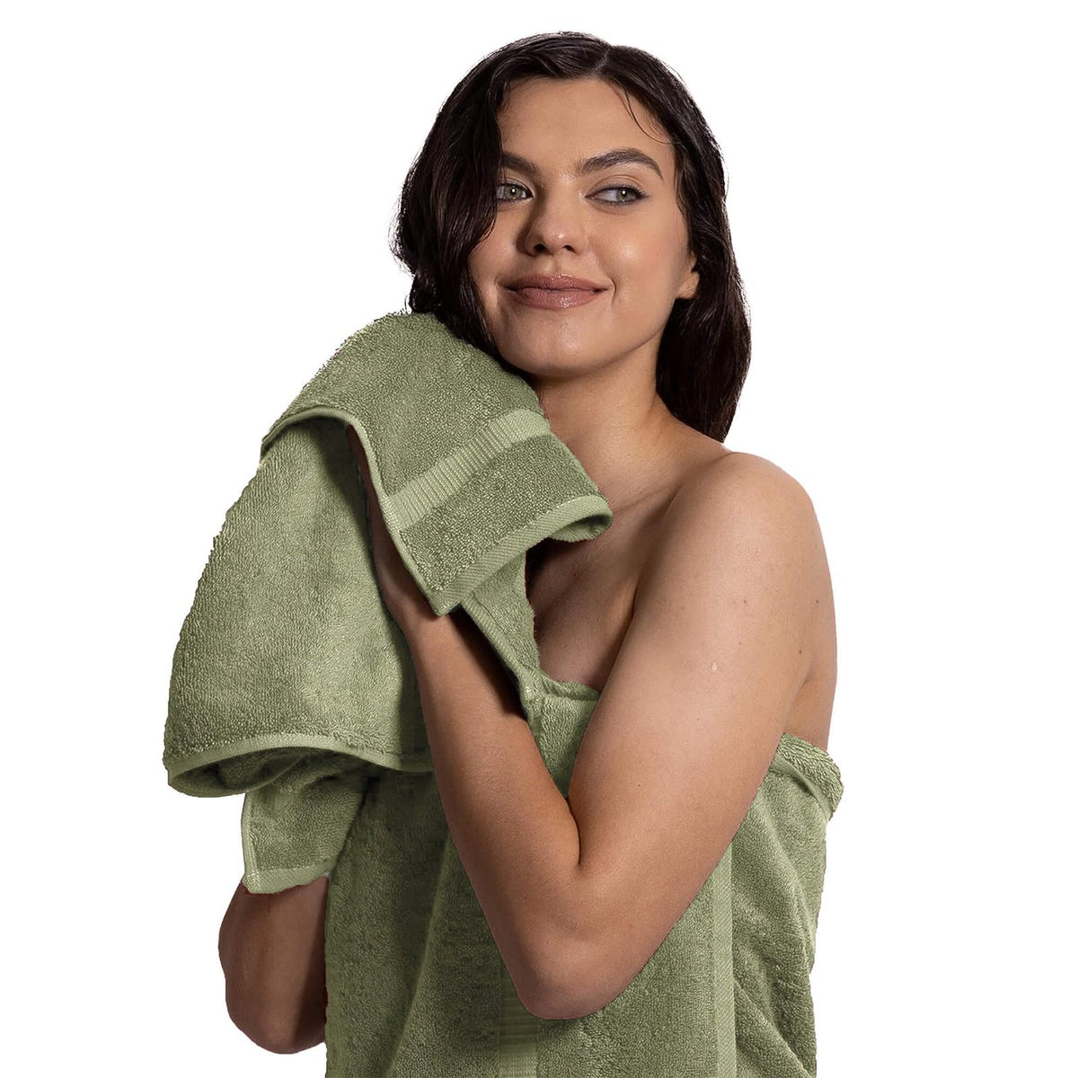 BELEM 6 PCS HAND TOWEL | DYED SAGE GREEN
