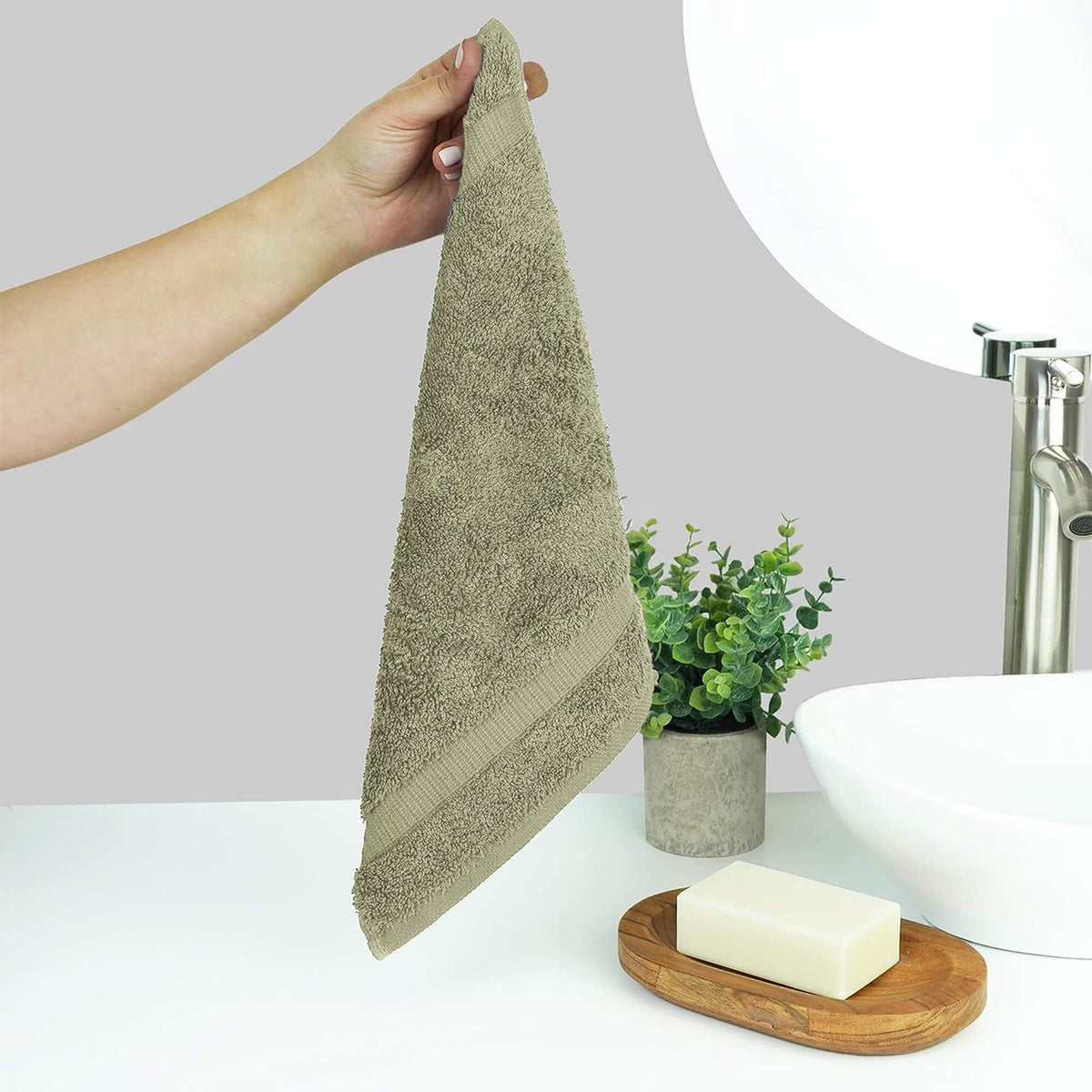BELEM 6 PCS HAND TOWEL | DYED SAGE GREEN