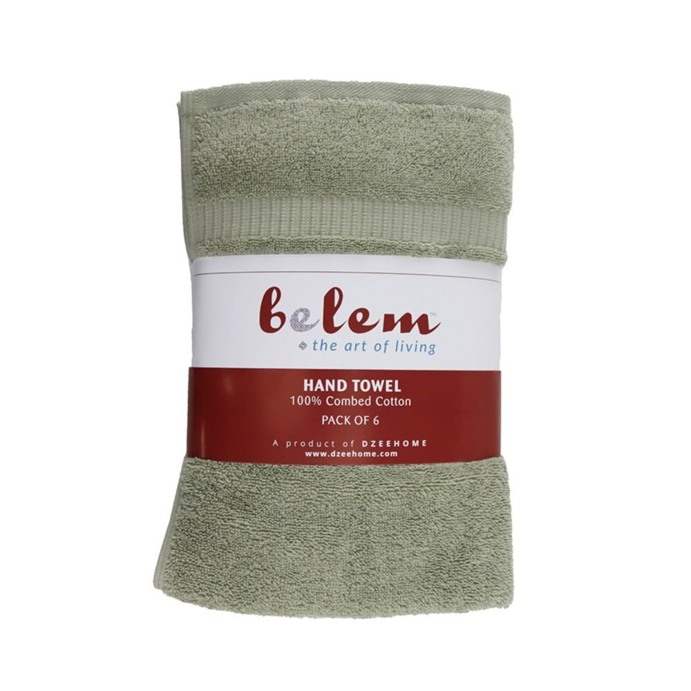 BELEM 6 PCS HAND TOWEL | DYED SAGE GREEN