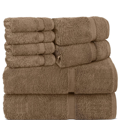 BELEM 8 PCS TOWELS SETS | COTTON SANDCASTLE TAN