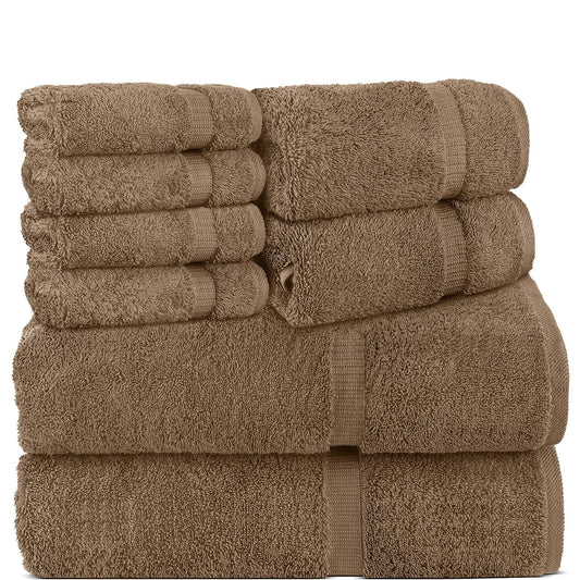 BELEM 8 PCS TOWELS SETS | COTTON SANDCASTLE TAN