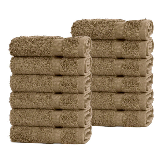 BELEM 12 PCS WASH CLOTH | COTTON SANDCASTLE TAN