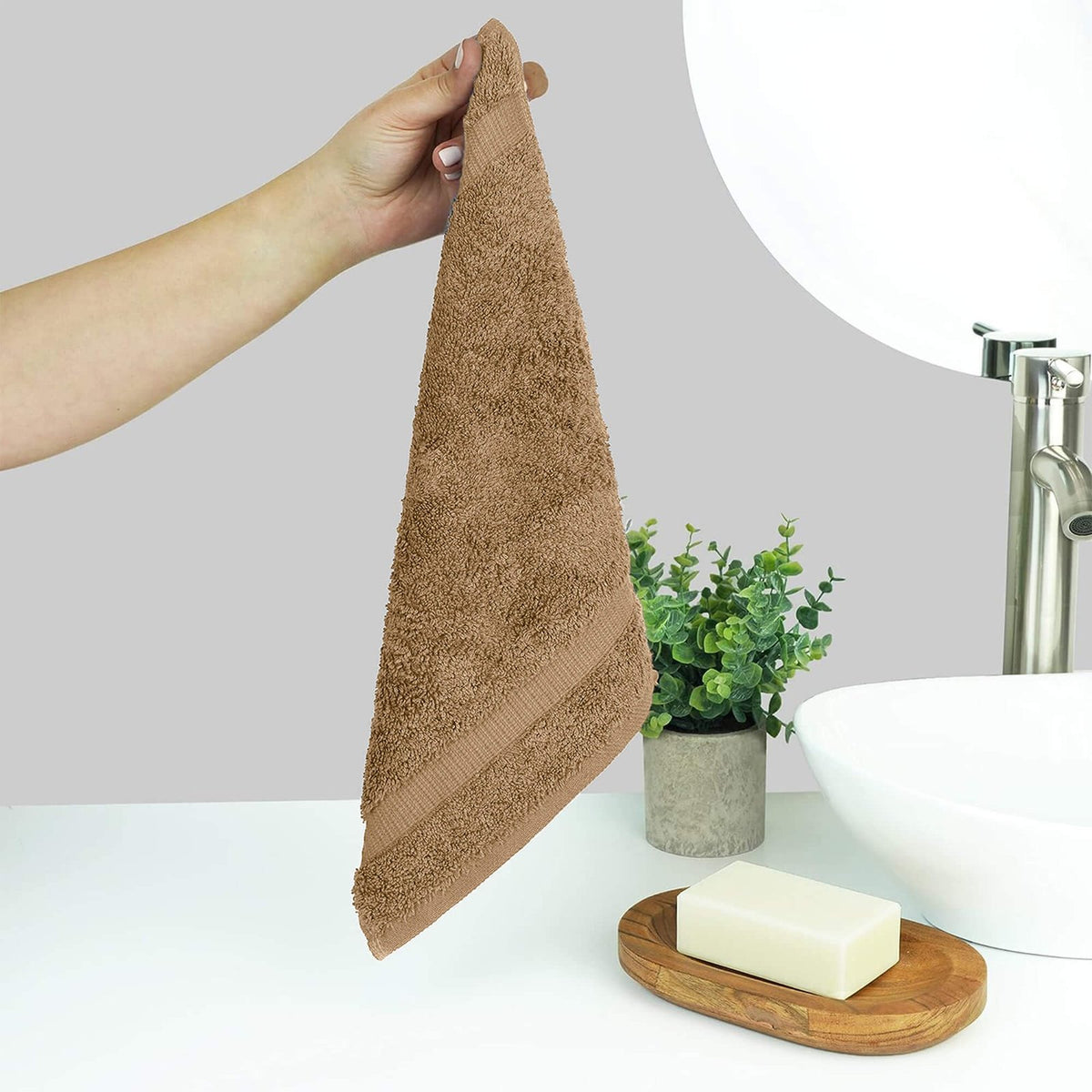 BELEM 12 PCS WASH CLOTH | COTTON SANDCASTLE TAN