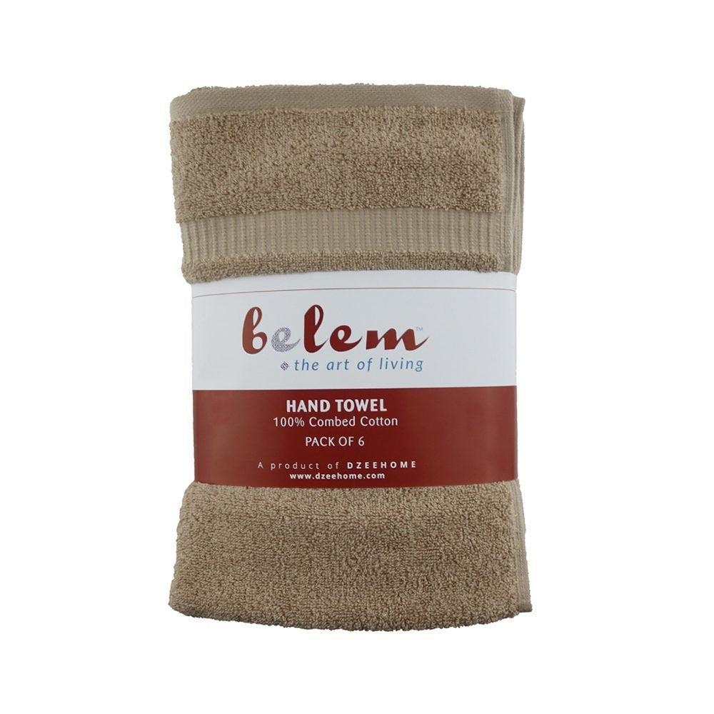 BELEM 6 PCS HAND TOWEL | COTTON SANDCASTLE TAN