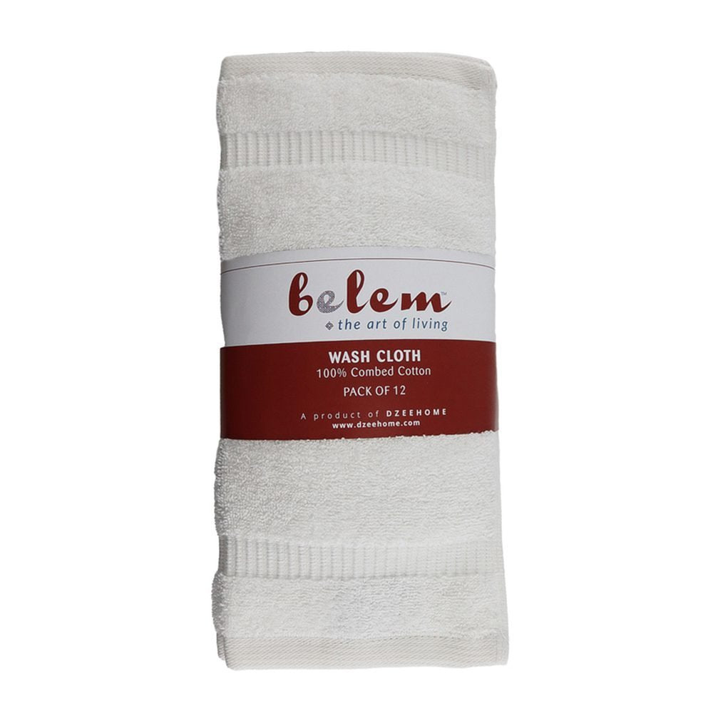 BELEM 12 PCS WASH CLOTH | COTTON WHITE
