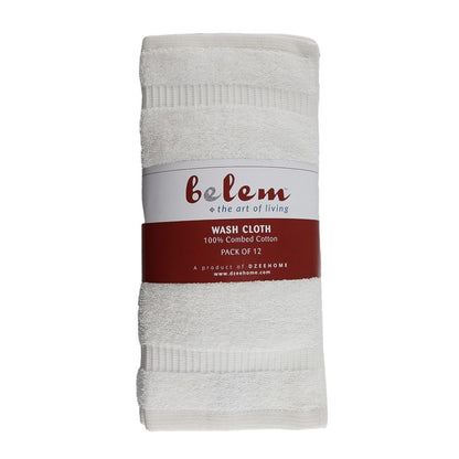 BELEM 12 PCS WASH CLOTH | COTTON WHITE