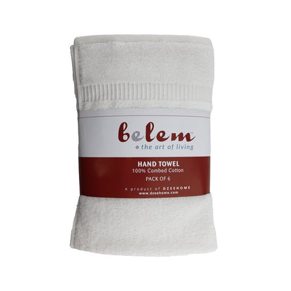 BELEM 6 PCS HAND TOWELS | WHITE HAND TOWELS