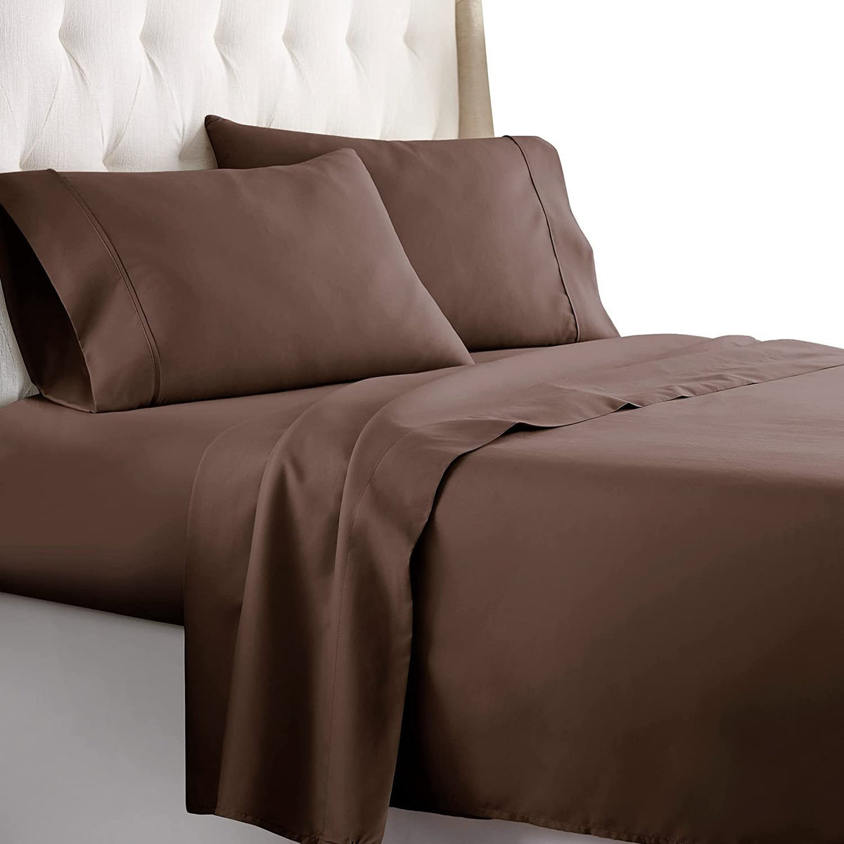 BELEM CLASSIC LUXURY BED SHEET SET | FRIAR BROWN