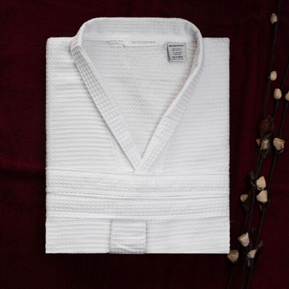 Honeycomb Waffle Bathrobe 48 x 60 Kimono Collar