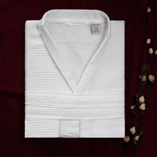 Honeycomb Waffle Bathrobe 48 x 60 Kimono Collar