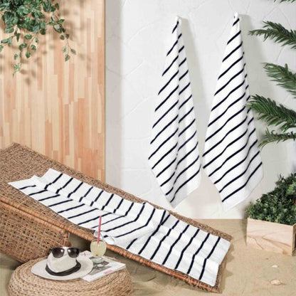 Horizontal Stripe Pool Towel 36x68 15 lbs Black