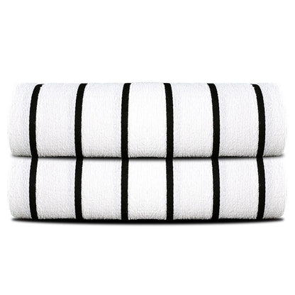 Horizontal Stripe Pool Towel 36x68 15 lbs Black