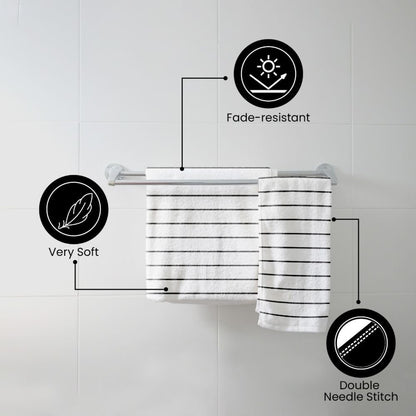 Horizontal Stripe Pool Towel 36x68 15 lbs Black
